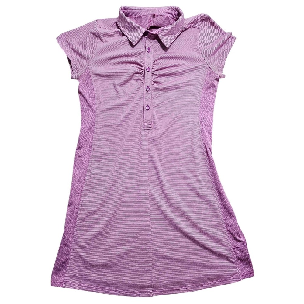 Prana Kindra Dress Womens Large Pink Striped Polo Golf Tennis Active‎ W3KIND115